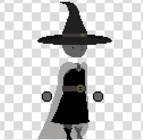 pixel art witch idle animation