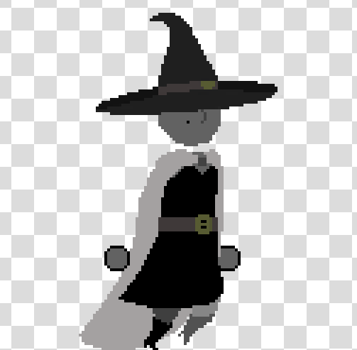 pixel art witch jump animation