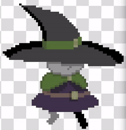 little witch jump animation
