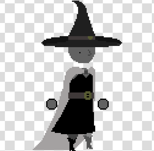 pixel art witch walk animation