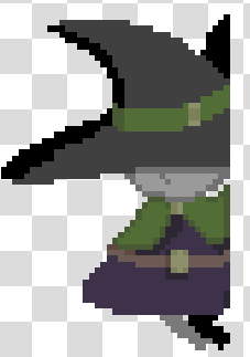 little witch wall slide animation